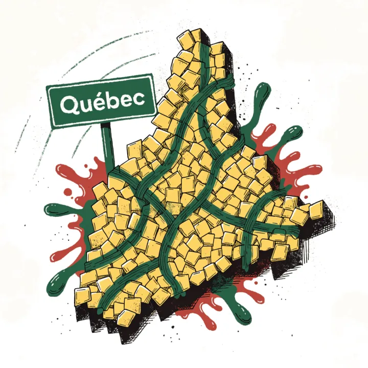 Poutine du Québec et les données de la culture — illustration éditoriale