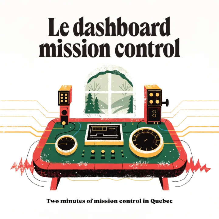 Le dashboard mission control — illustration éditoriale