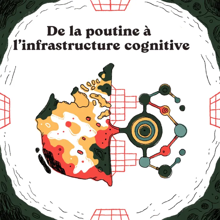 De la poutine à l’infrastructure cognitive — illustration éditoriale